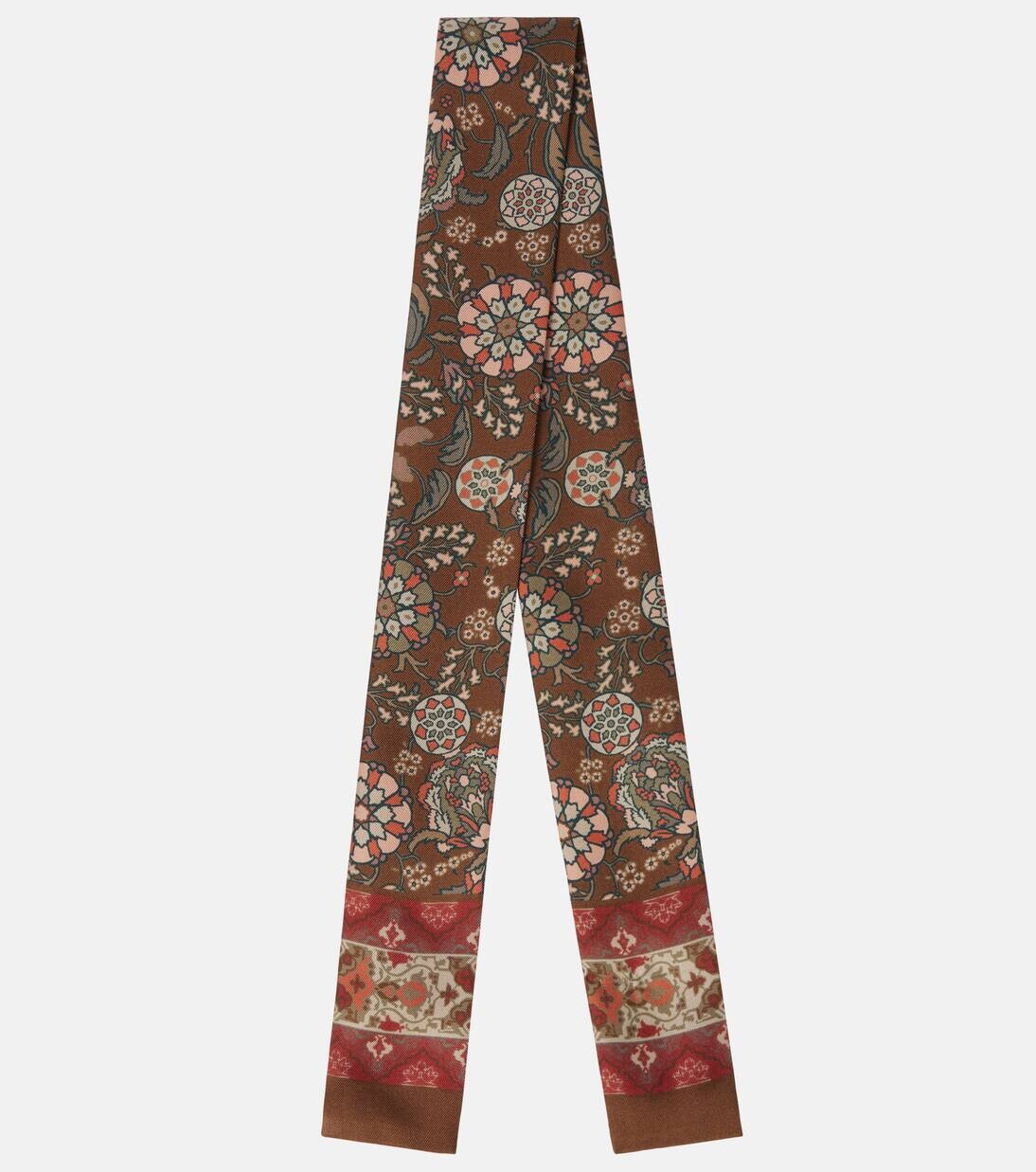 

Шарф из шёлкового твила с принтом Loro Piana, цвет tobacco brown/red ochre/dusty