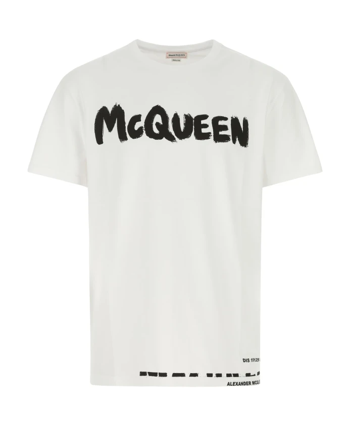 

Повседневная хлопковая футболка Alexander Mcqueen, белый