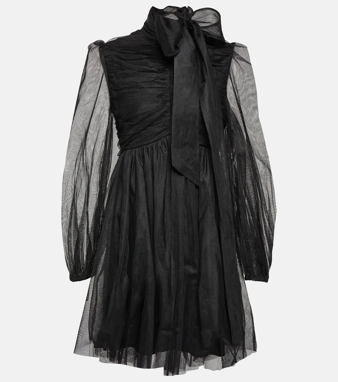 

Мини-платье из тюля с бантом Zimmermann, черный