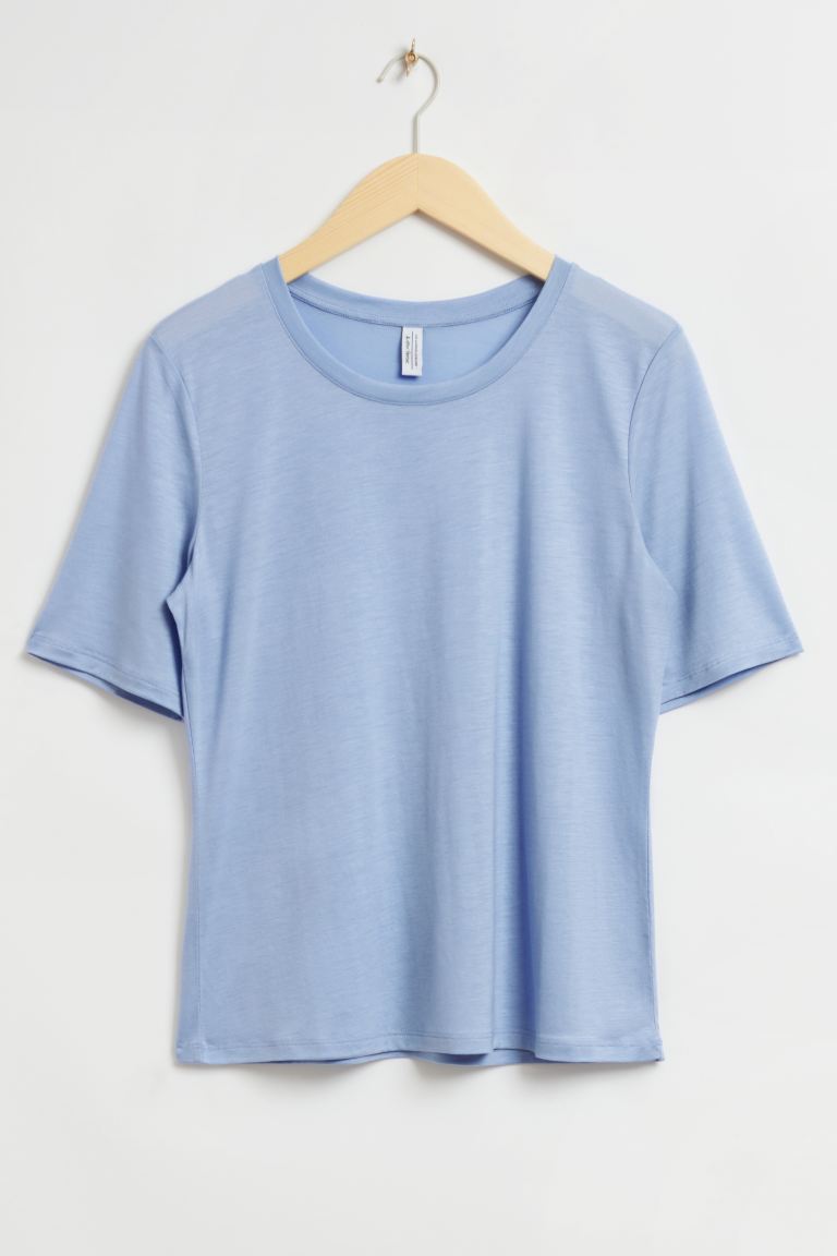 Свободная футболка с круглым вырезом и другие истории H&M, синий