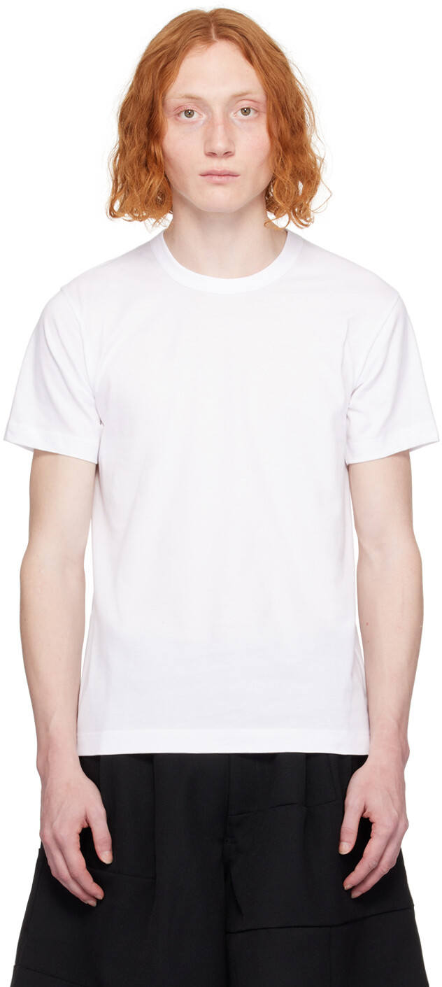 

Белая футболка с принтом Comme Des Garcons, цвет White