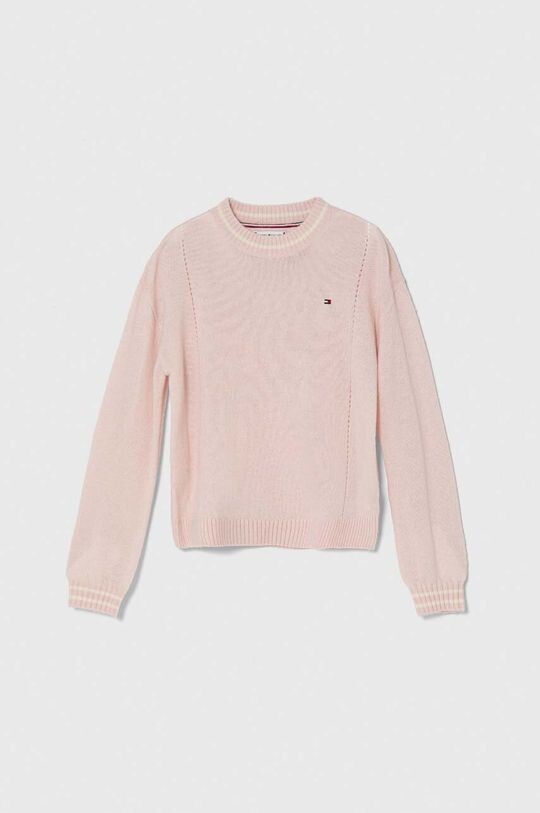 

Детский хлопковый свитер Tommy Hilfiger, розовый