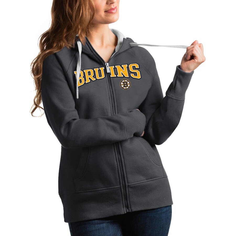 

Толстовка на молнии Antigua Boston Bruins, угольный