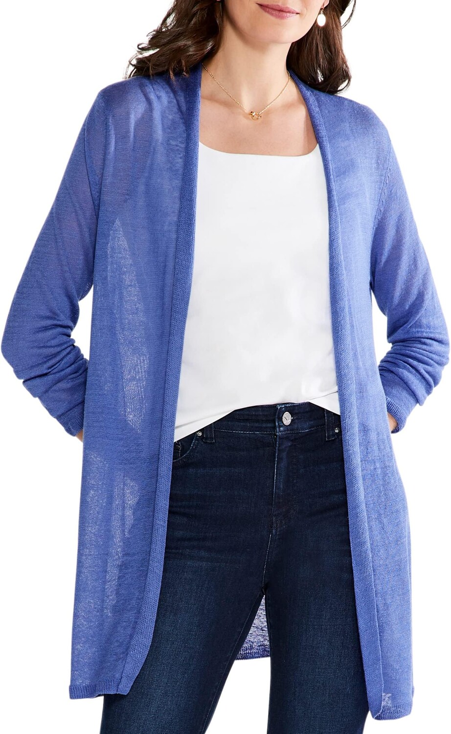 

Свитер Long Back Of The Chair Cardigan NIC+ZOE, цвет Gulf