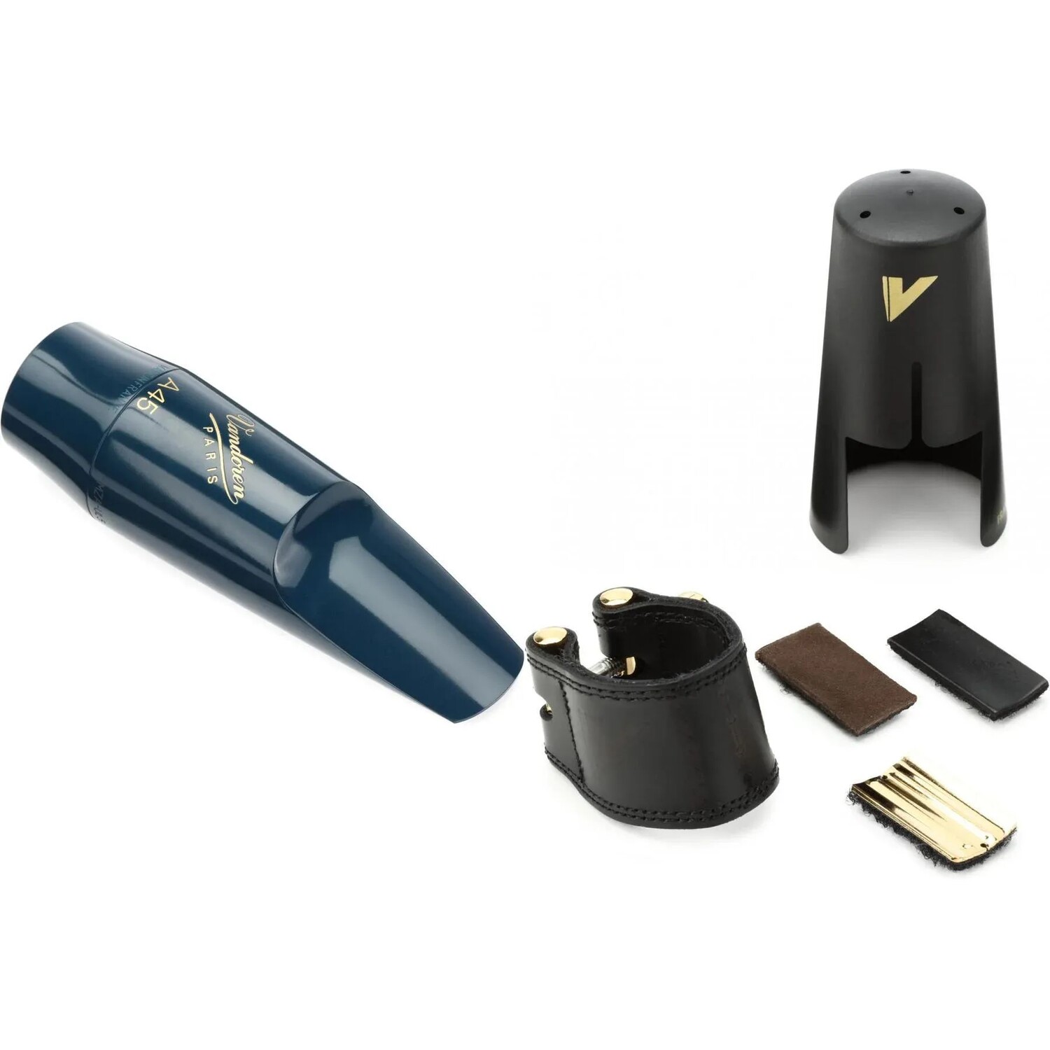 

Vandoren SM602 Blue Jumbo JAVA Мундштук для альт-саксофона и кожаная лигатура с пластиковым колпачком - A45