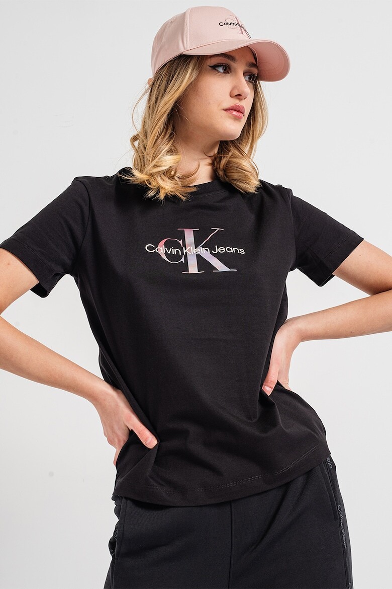 

Хлопковая футболка с логотипом Calvin Klein Jeans, черный