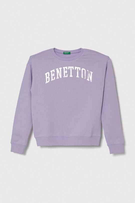 

Детская хлопковая толстовка United Colors of Benetton, фиолетовый