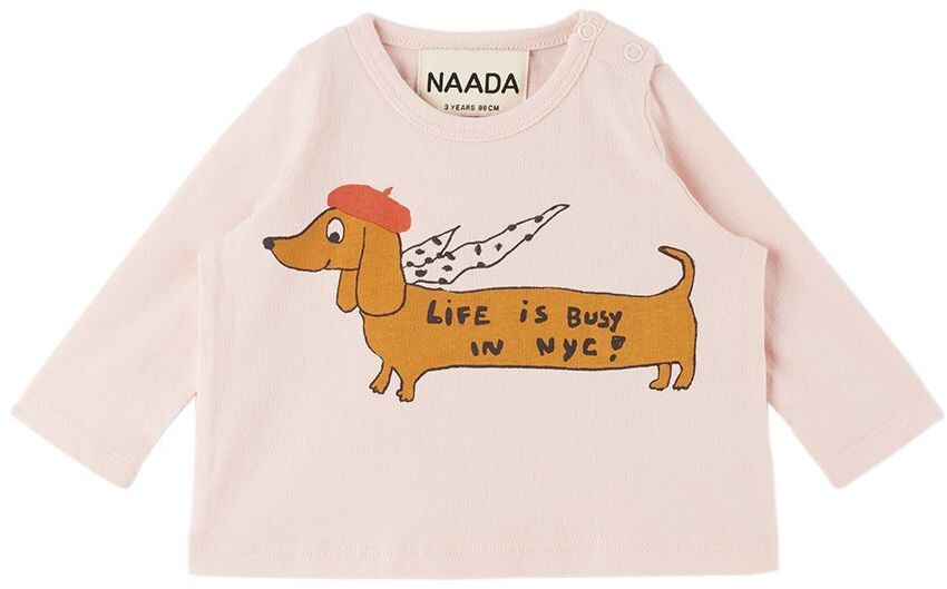 

Футболка с длинным рукавом Baby Pink Life In NYC Ярко-розовый nadadelazos