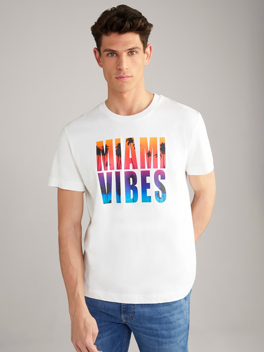 

ЙУОП! Футболка с графическим принтом Miami Vibes, белая, Белый