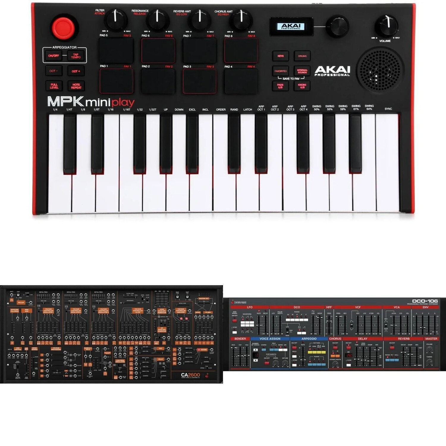 

Akai Professional MPK Mini Play3 25-клавишная портативная клавиатура MIDI-контроллер и комплект плагинов синтезатора