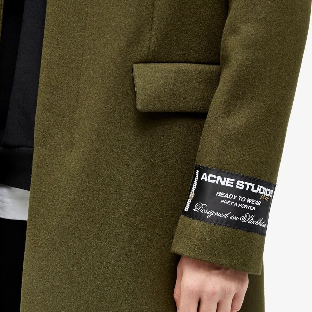 

Классическое меланжевое шерстяное пальто Acne Studios Orkar, зеленый