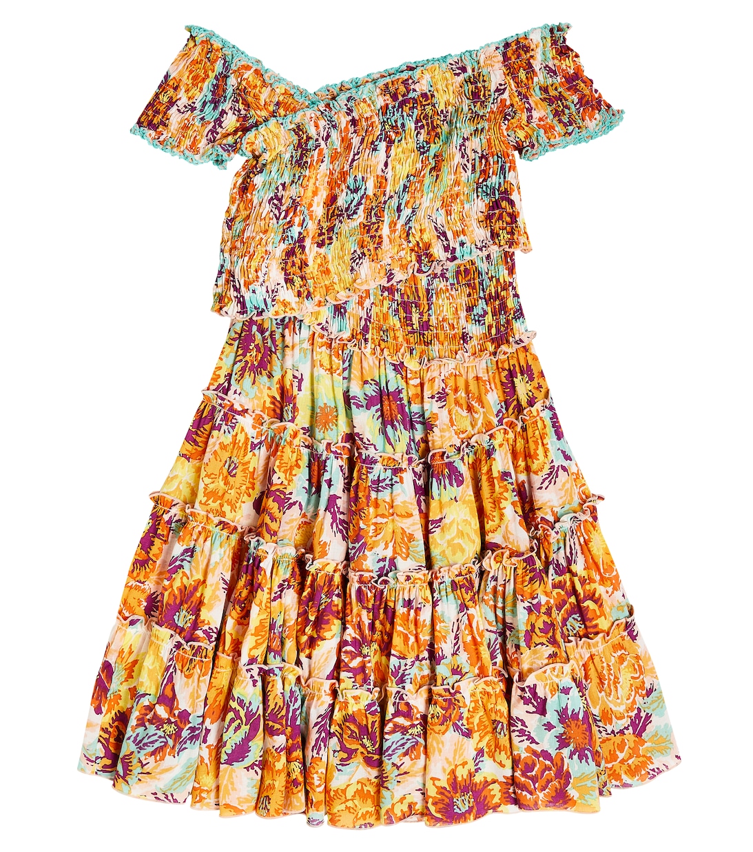 Платье Soledad с цветочным принтом Poupette St Barth, разноцветный цена и фото