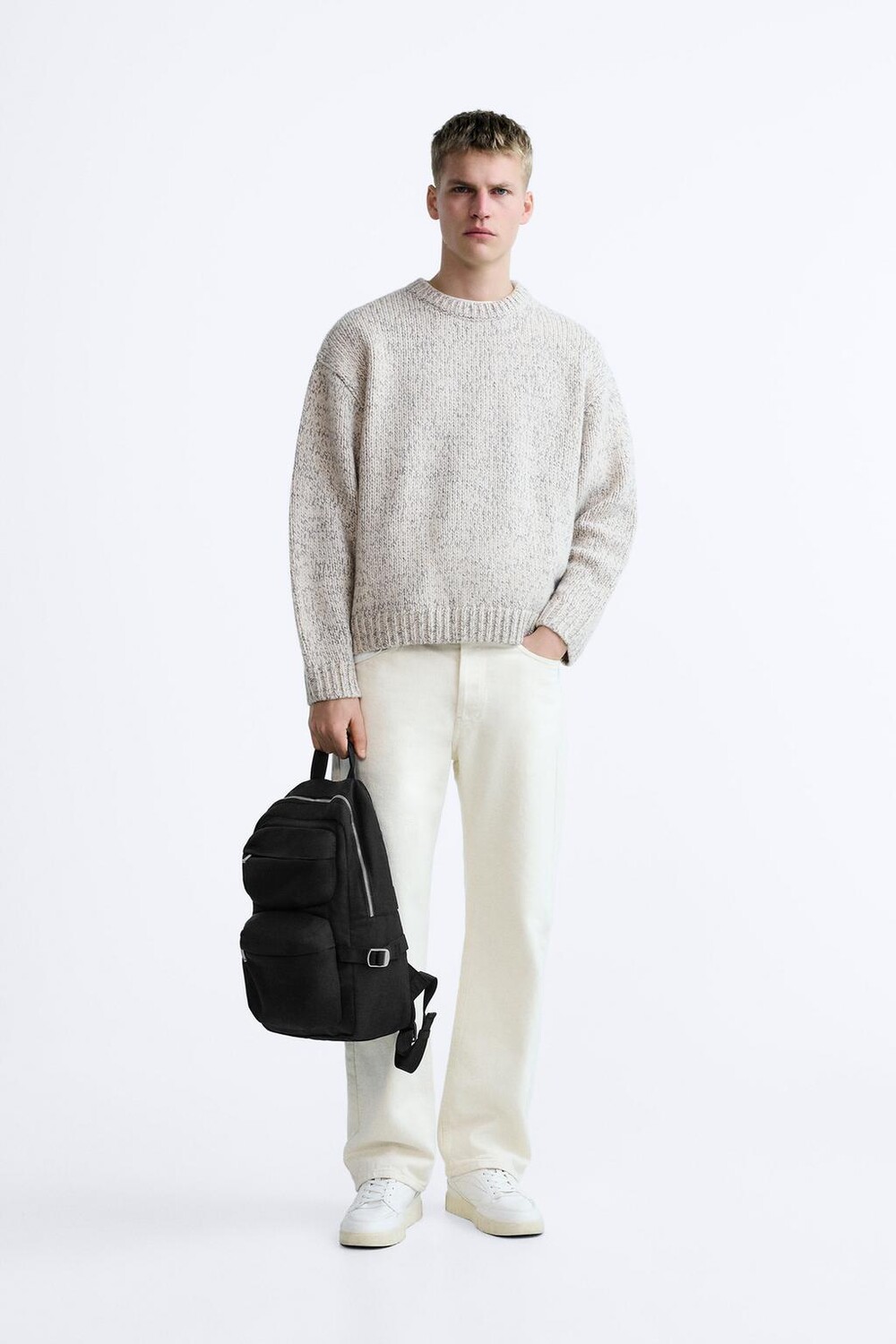 

Рюкзак из нейлона с многокарманами ZARA, черный