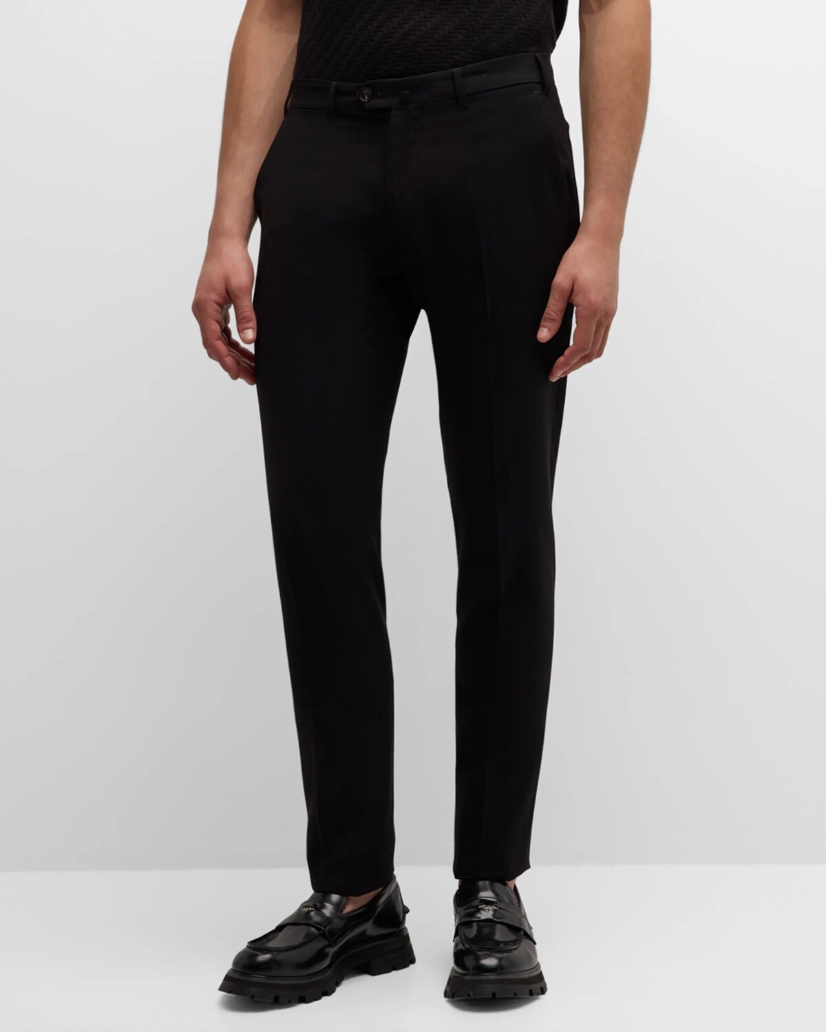 

Мужские классические брюки узкого кроя Emporio Armani, цвет Black