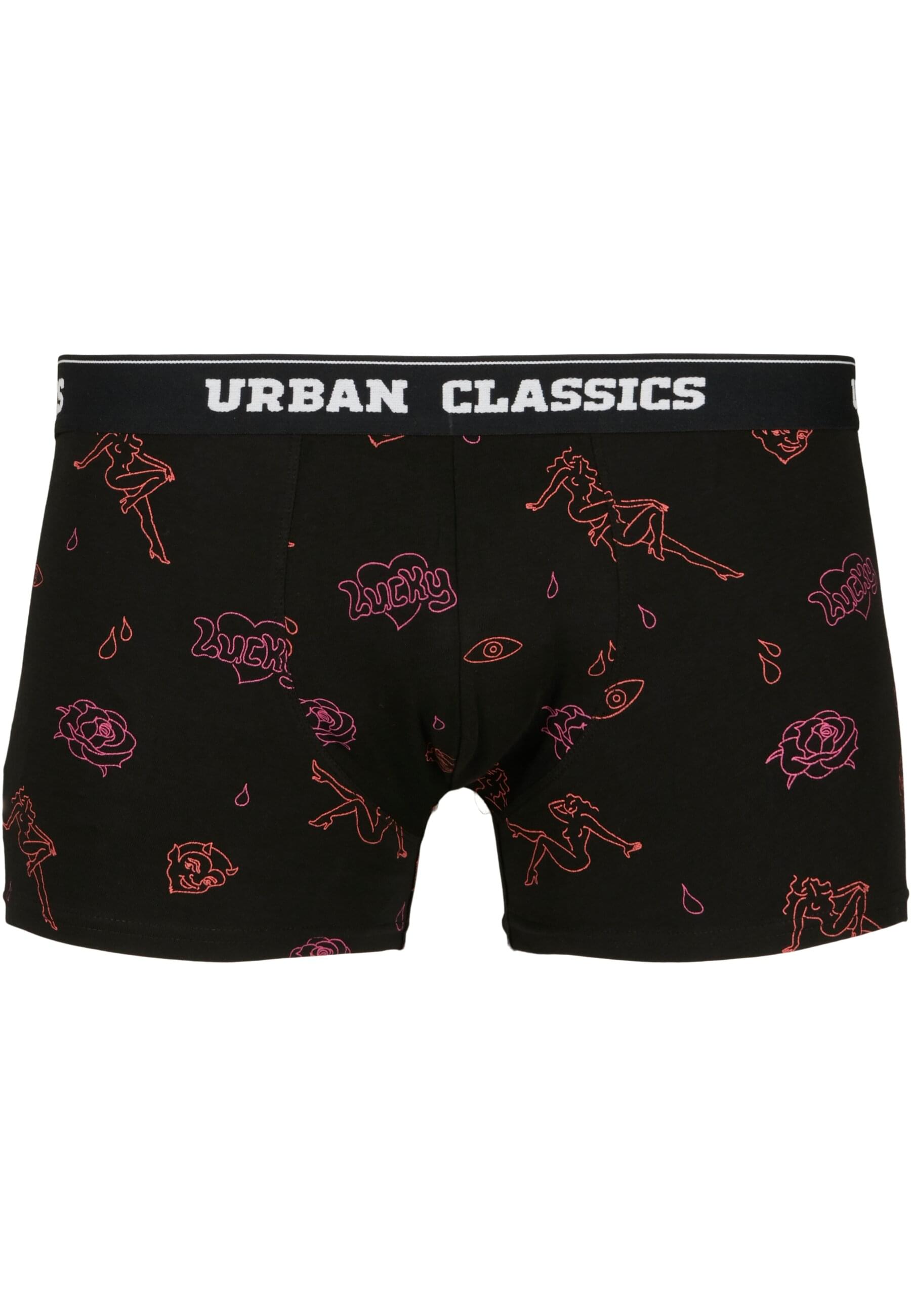Боксеры Urban Classics Boxershorts, цвет charcoal/funky AOP/black