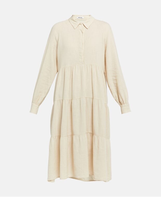 

Льняное платье Replay, бежевый