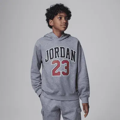 

Худи Jordan Fleece Pullover Hoodie Big Kids Hoodie, цвет Carbon Heather