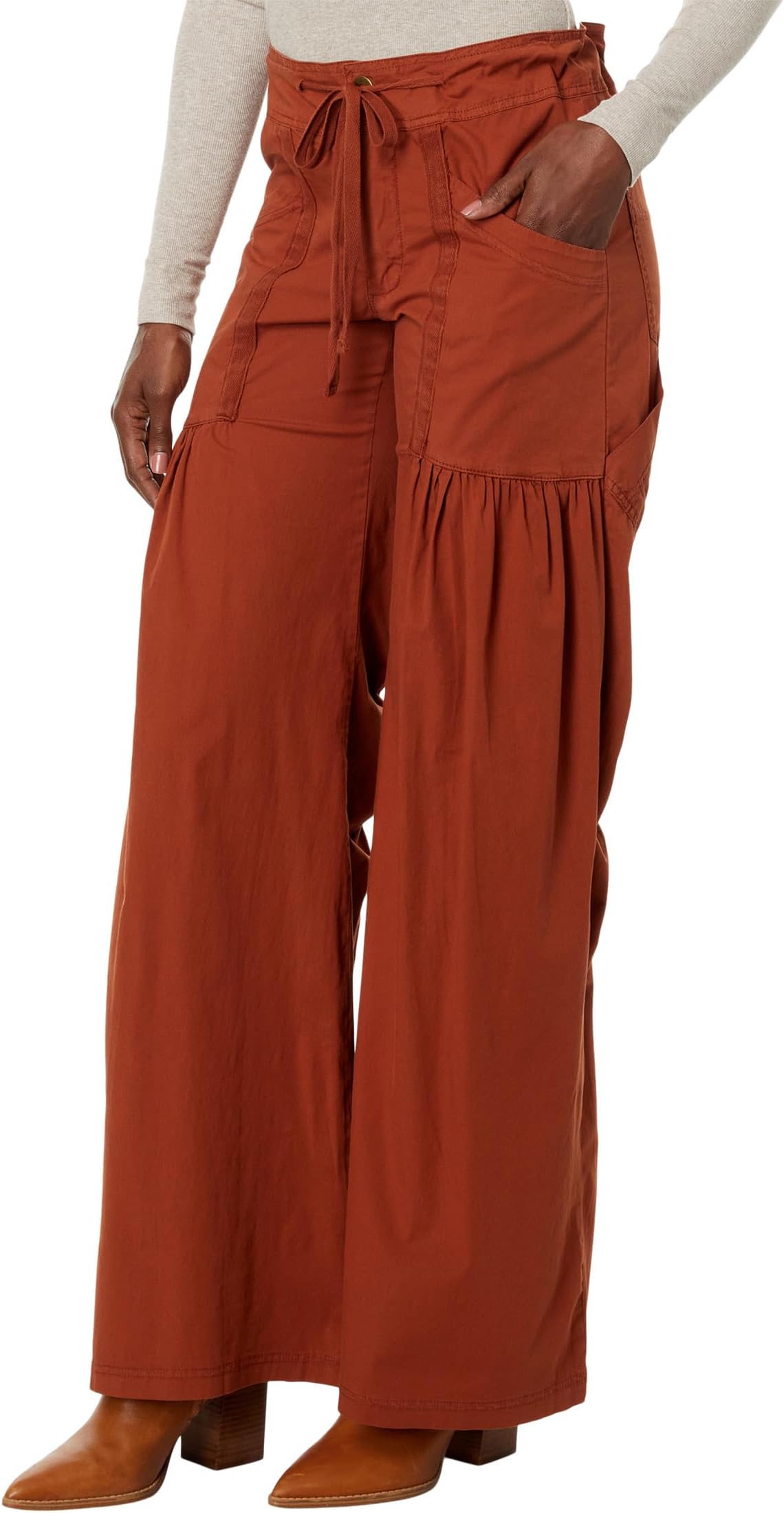 Широкие брюки Willow из эластичного поплина XCVI, цвет Campfire лилейник campfire embers
