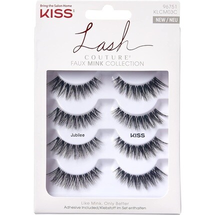 

KISS Lash Couture Коллекция из искусственной норки Накладные ресницы Jubilee Ультратонкие конические синтетические ресницы с клеем для ресниц, Серый, KISS Lash Couture Коллекция из искусственной норки Накладные ресницы Jubilee Ультратонкие конические синт