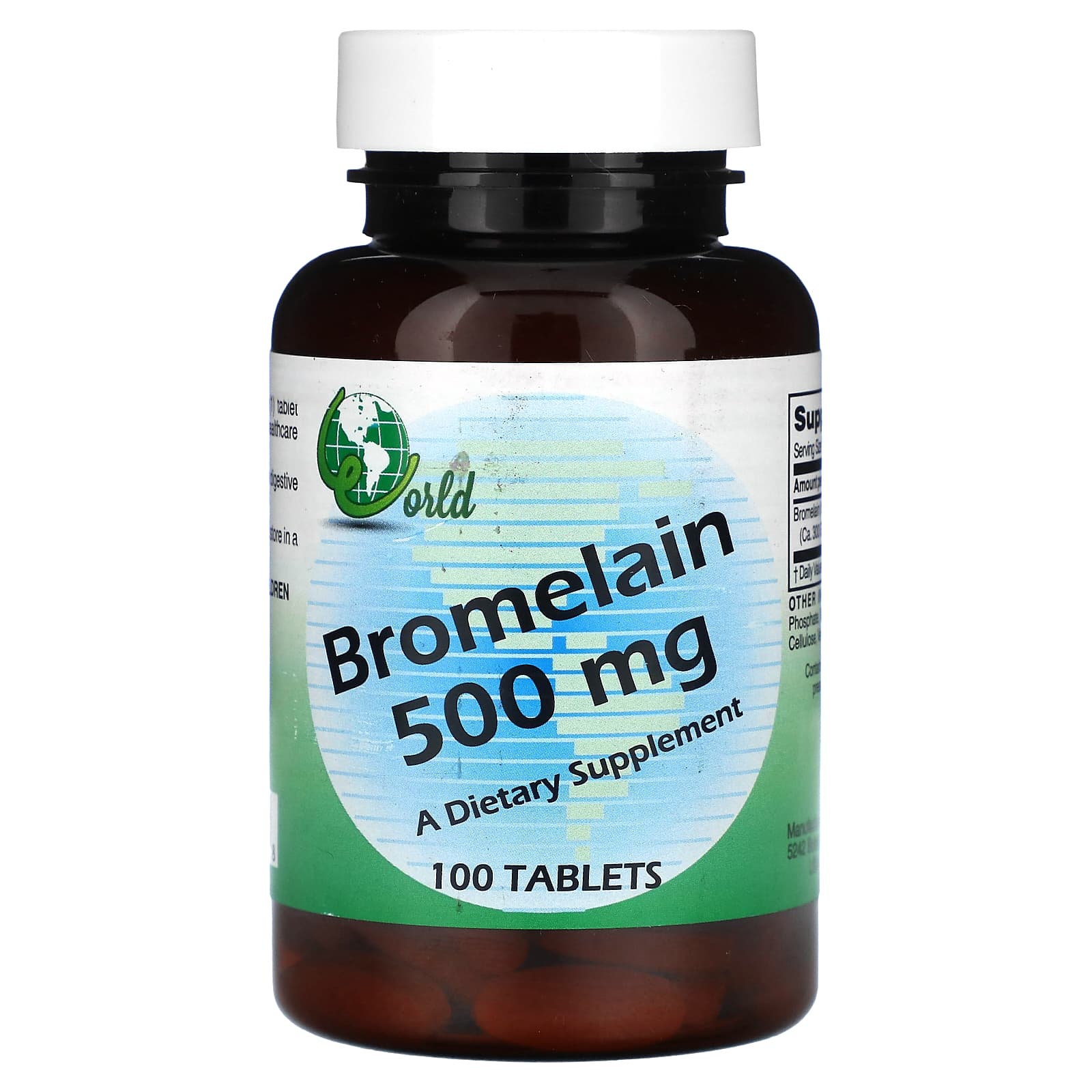 World Organic Бромелайн (500 мг) 100 таблеток бромелайн kal 500 мг 60 таблеток