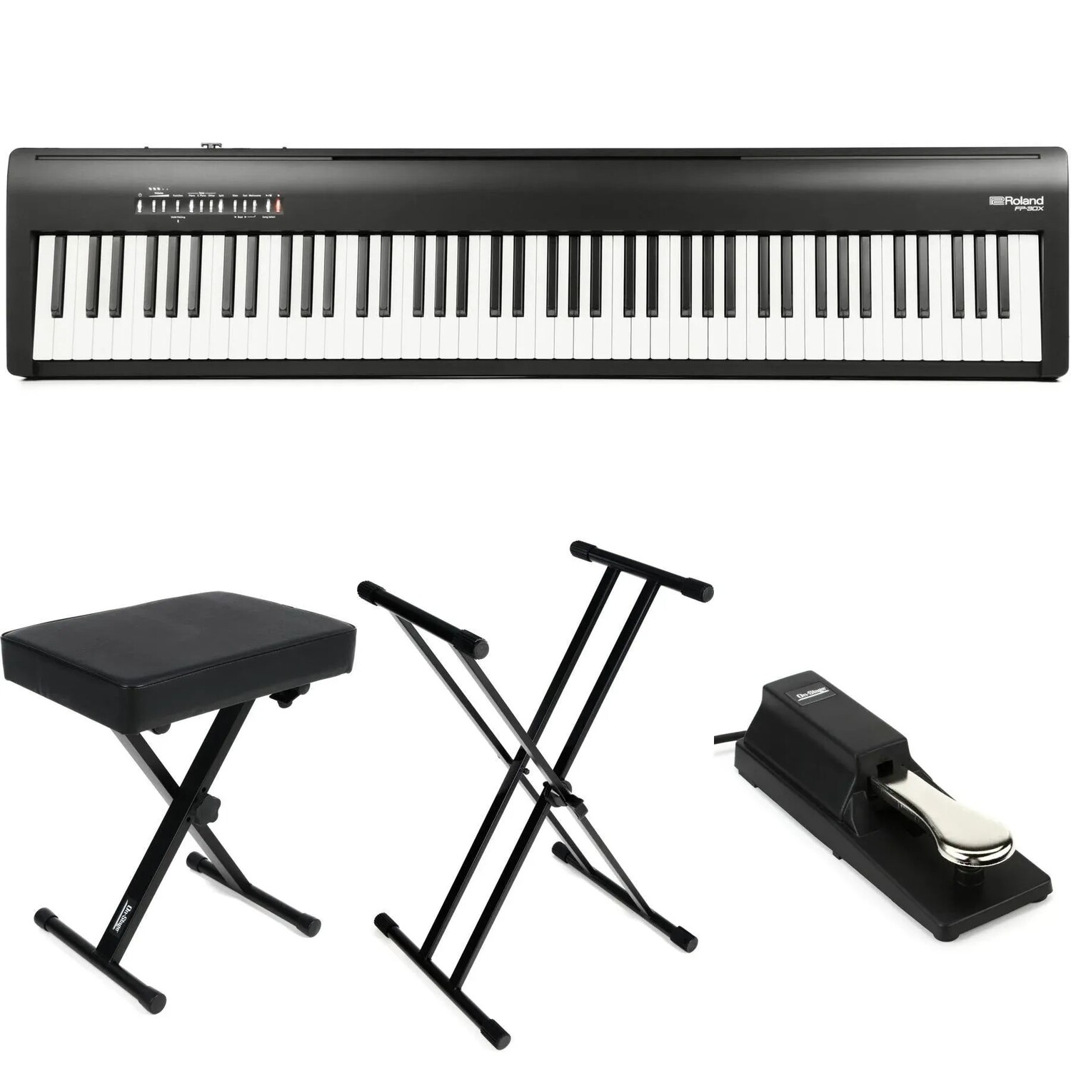 

Цифровое пианино Roland FP-30X с комплектом необходимых динамиков — черный