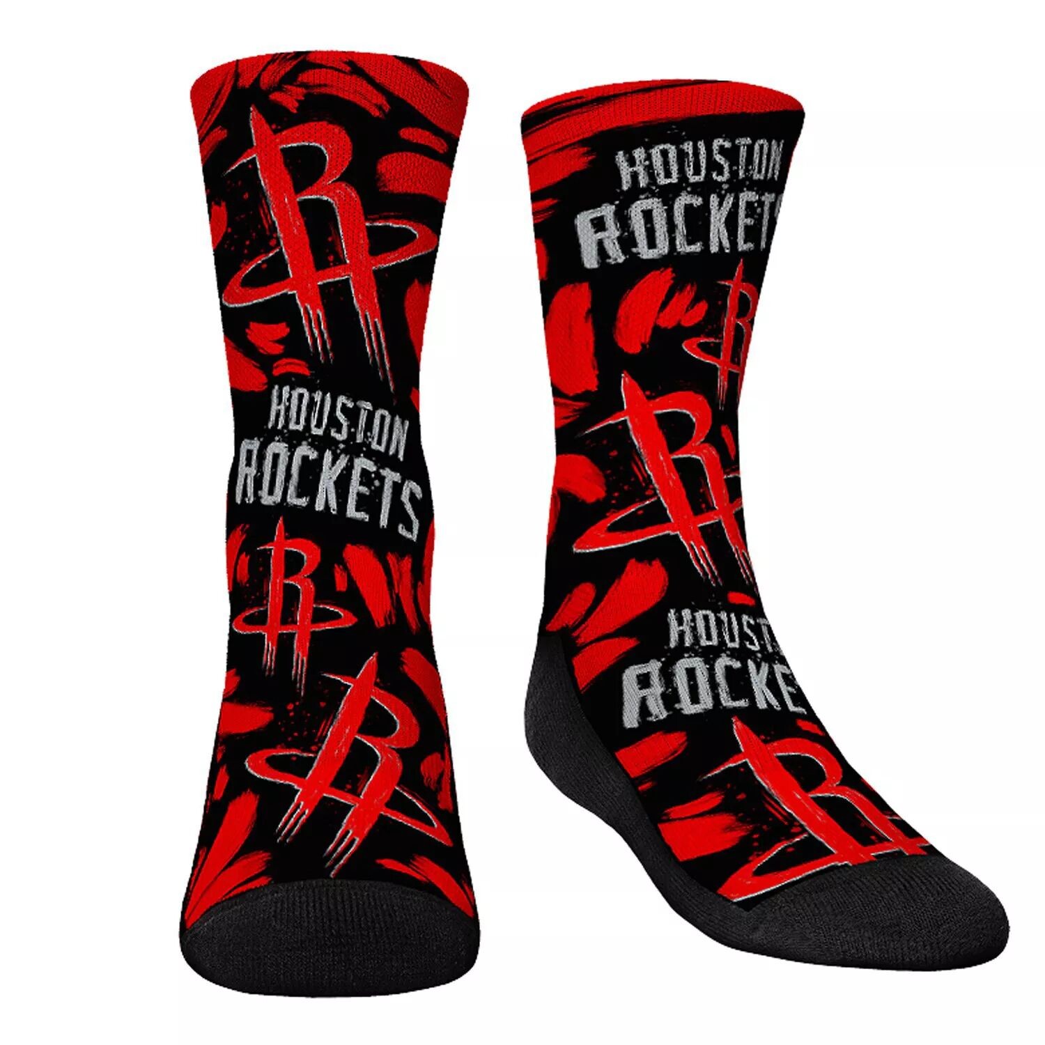

Молодежные носки Rock Em Носки Houston Rockets с логотипом и краской Crew Unbranded