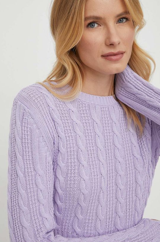 Хлопковый свитер United Colors of Benetton, фиолетовый свитер united colors of benetton для женщин 22a 1042e102z 901 l