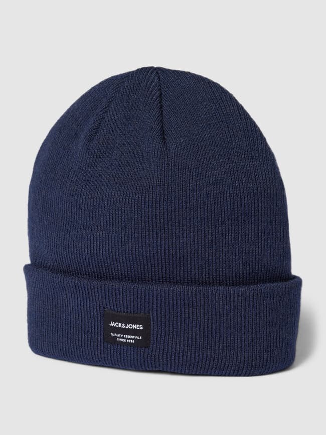 

Шапка с нашивкой-логотипом Jack & Jones, темно-синий