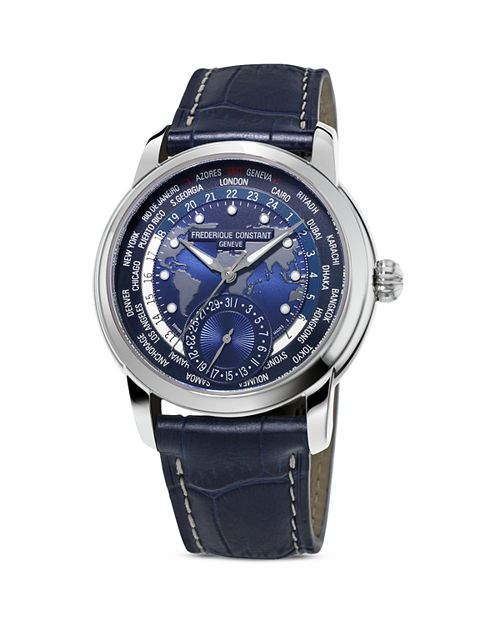 Часы Worldtimer Manufacture, 42 мм Frederique Constant, цвет Blue