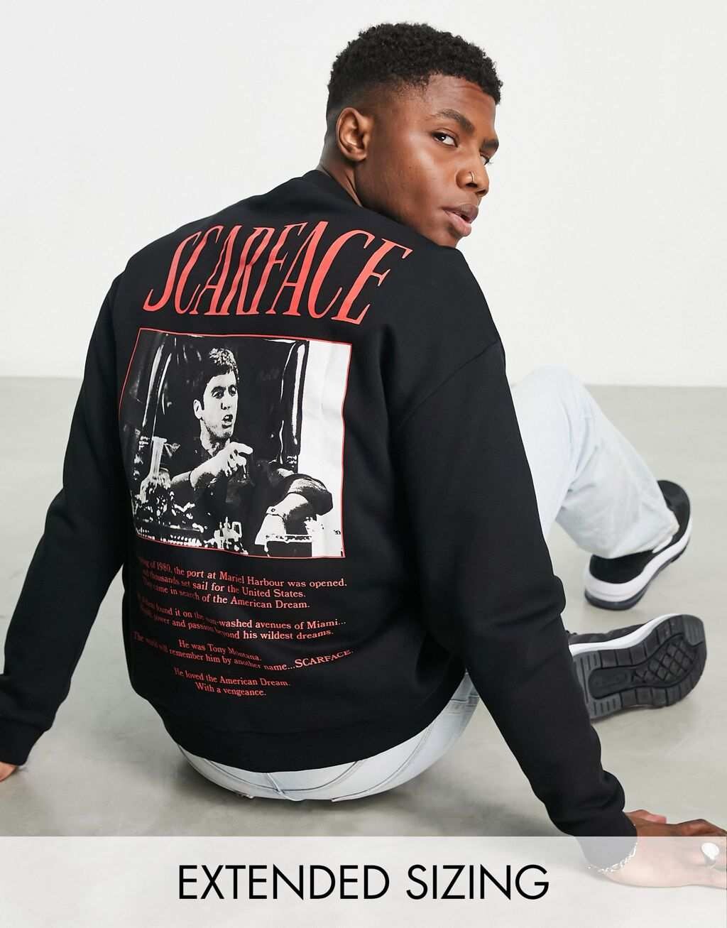 

Черные оверсайз-комбинезоны с принтом Scarface ASOS DESIGN