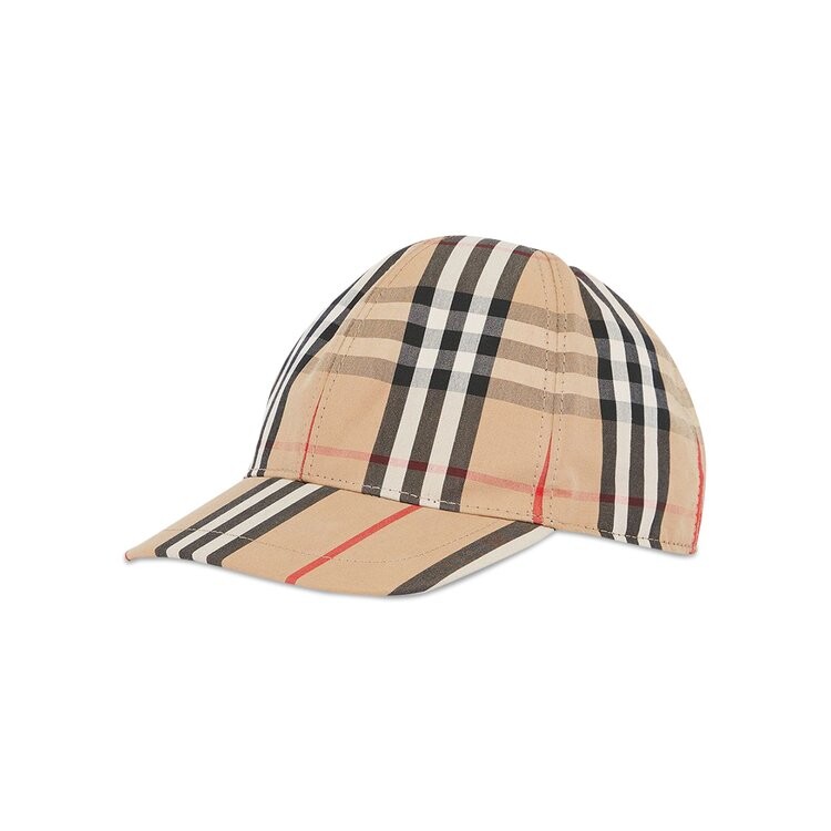 

Бейсболка Burberry Kids Check Baseball Cap, цвет Archive Beige