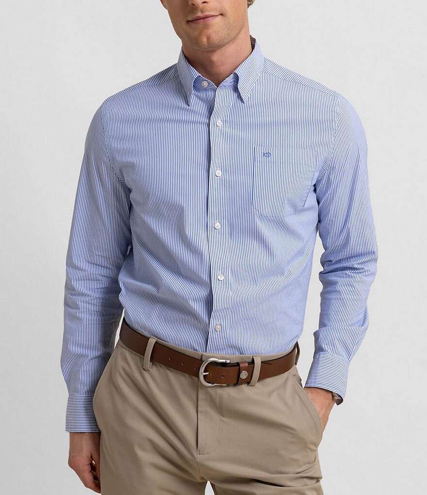 

Тканая рубашка в полоску с длинными рукавами Southern Tide Charleston Granby, синий
