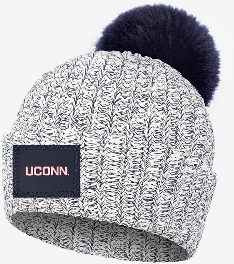 

Синяя крапчатая шапка с помпоном Love Your Melon для взрослых UConn Huskies