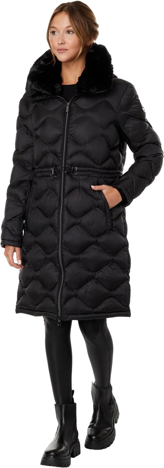 

Длинный ромбовидный пуховик M426049C68 MICHAEL Michael Kors, черный