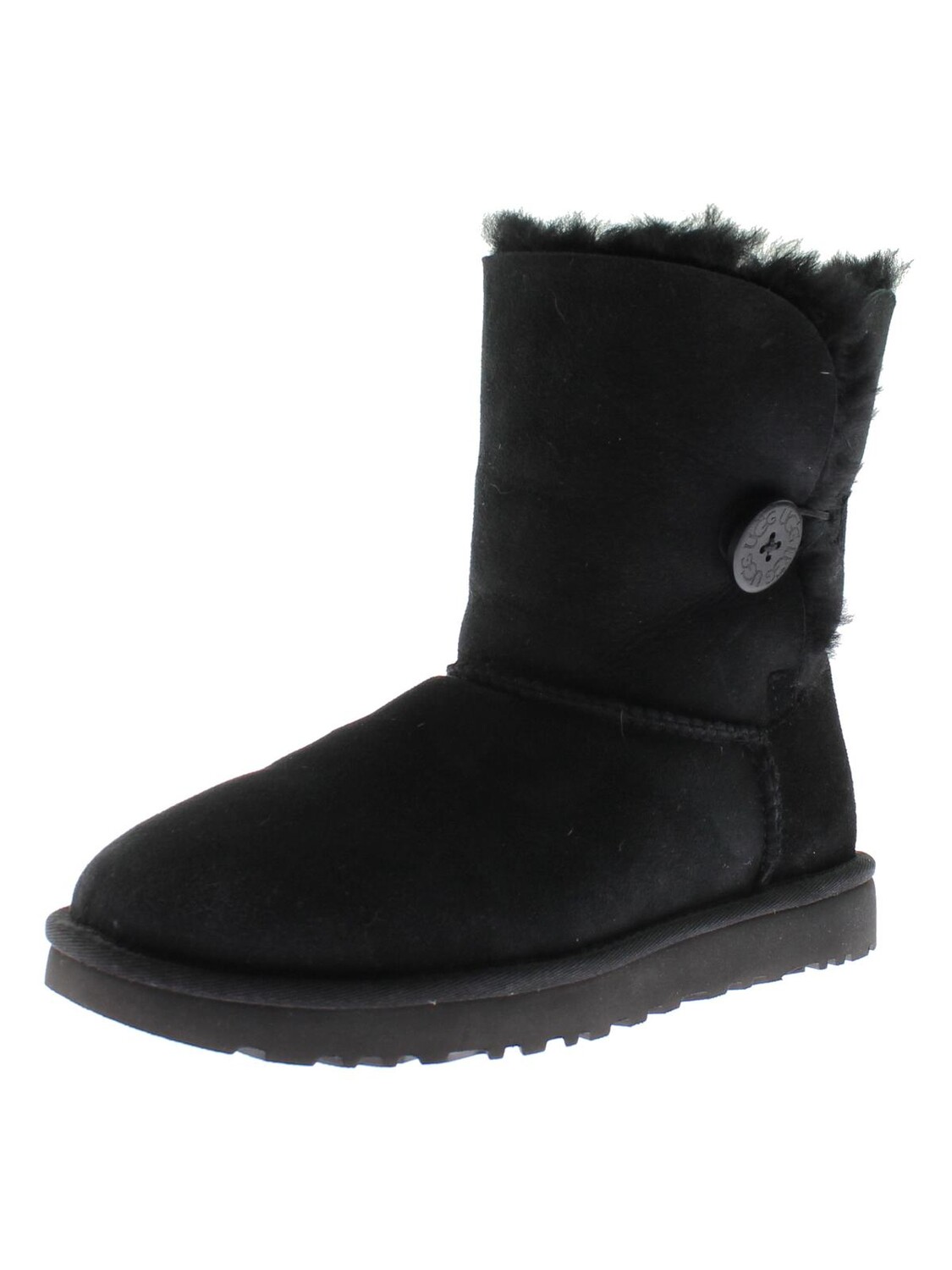 

Женские повседневные замшевые ботинки Bailey Button II на меховой подкладке UGG, цвет Black/Black Suede