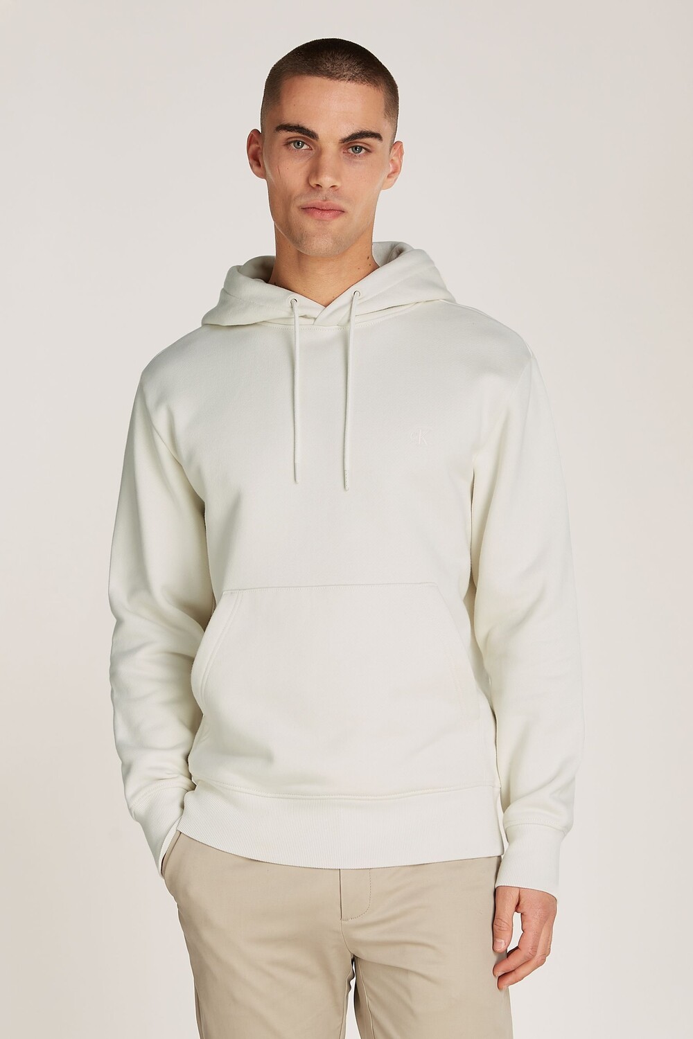 

Толстовка с капюшоном из плотной махровой ткани Calvin Klein, белый