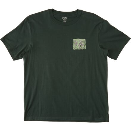 Рубашка с короткими рукавами Crayon Wave мужская Billabong, темно-зеленый