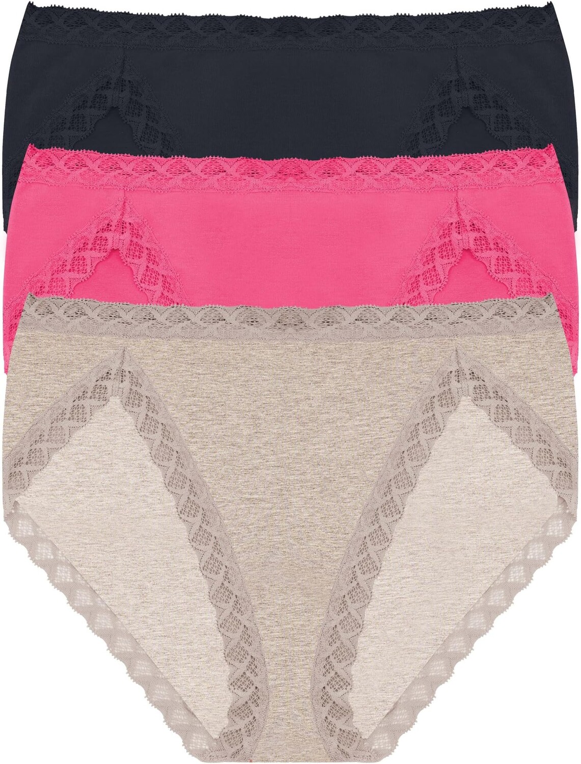 

Bliss French Cut, 3 шт. Natori, цвет Midnight Navy/Full Bloom/Light Grey Heather