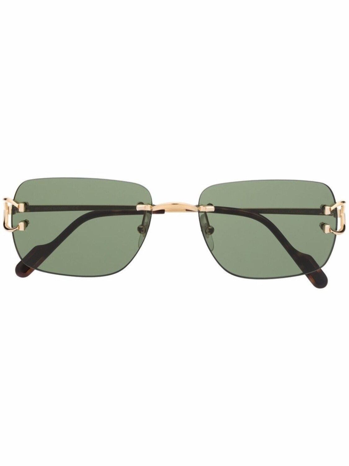 

Cartier Eyewear солнцезащитные очки в прямоугольной оправе, золотистый