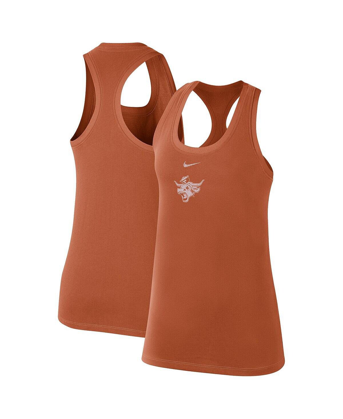 

Женская майка Texas Orange Texas Longhorns Varsity Stack Vault Racerback с круглым вырезом Nike