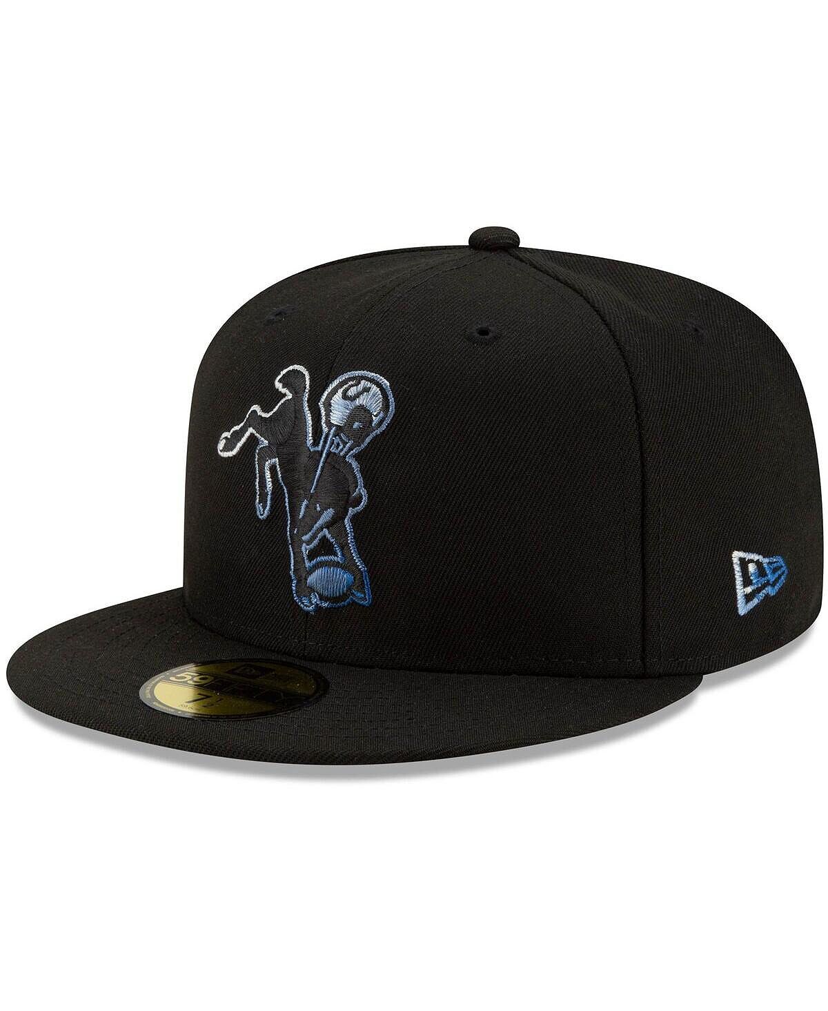 

Мужская черная приталенная шляпа Indianapolis Colts Throwback Logo Color Dim 59FIFTY New Era