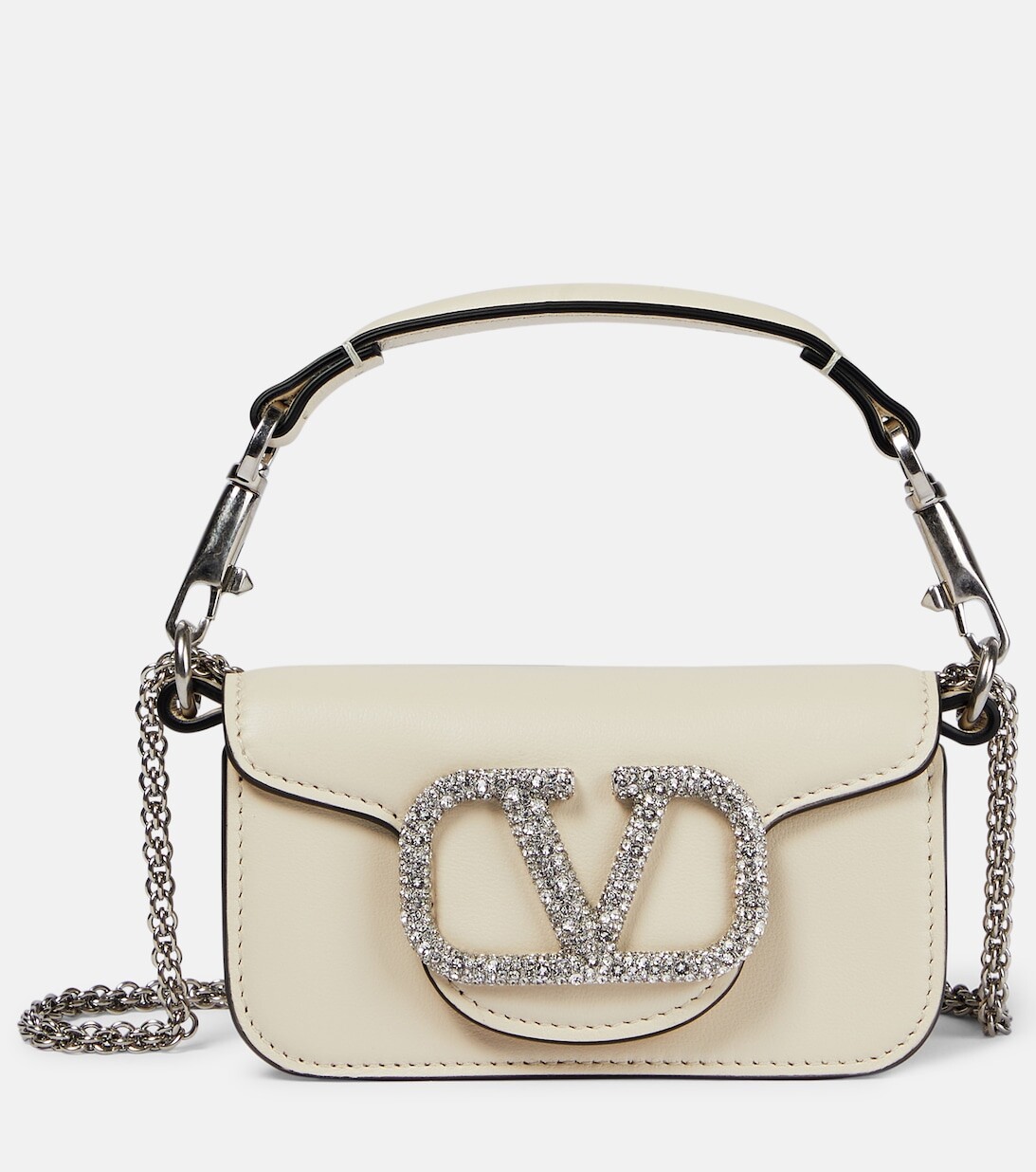

Кожаная сумка через плечо Locò Mini Valentino Garavani, белый