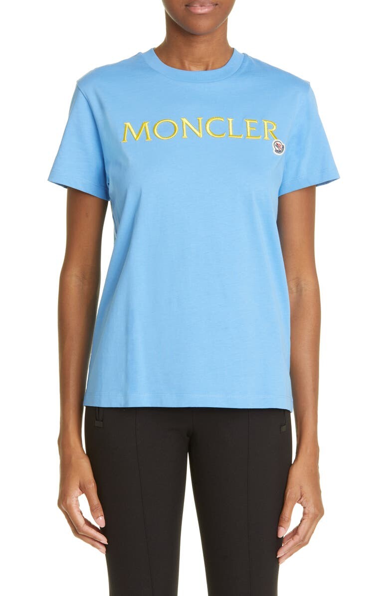 

футболка с вышитым логотипом MONCLER, синий