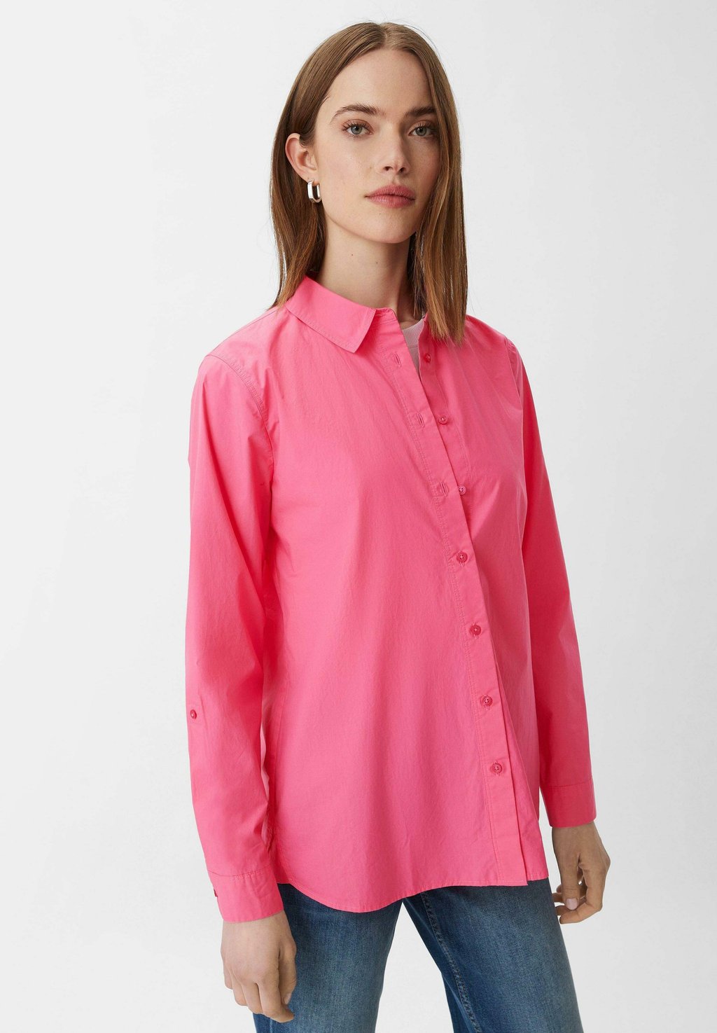 Блузка-рубашка MIT VERLÄNGERTEM RÜCKEN comma casual identity, цвет pink