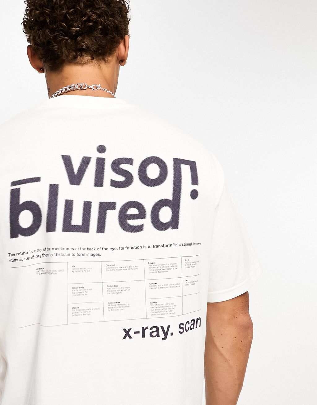 

Белая футболка с размытым принтом Pull&Bear Vision, Белый