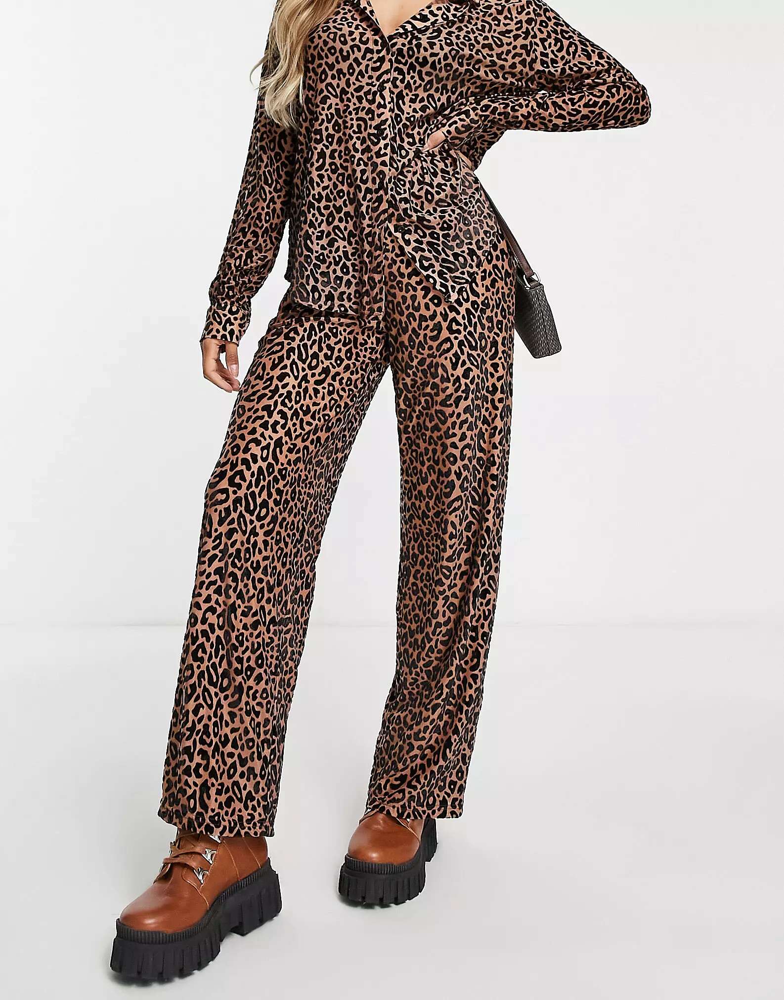 Разноцветные широкие брюки с леопардовым принтом Frolic The Frolic