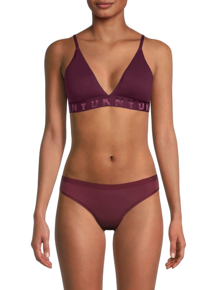 

Бесшовный бюстгальтер без косточек в рубчик Dkny, цвет Grape Wine