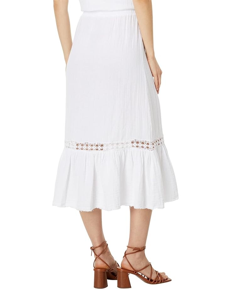 

Юбка Mod-o-doc Double Layer Gauze Midi Half Tiered Skirt, белый