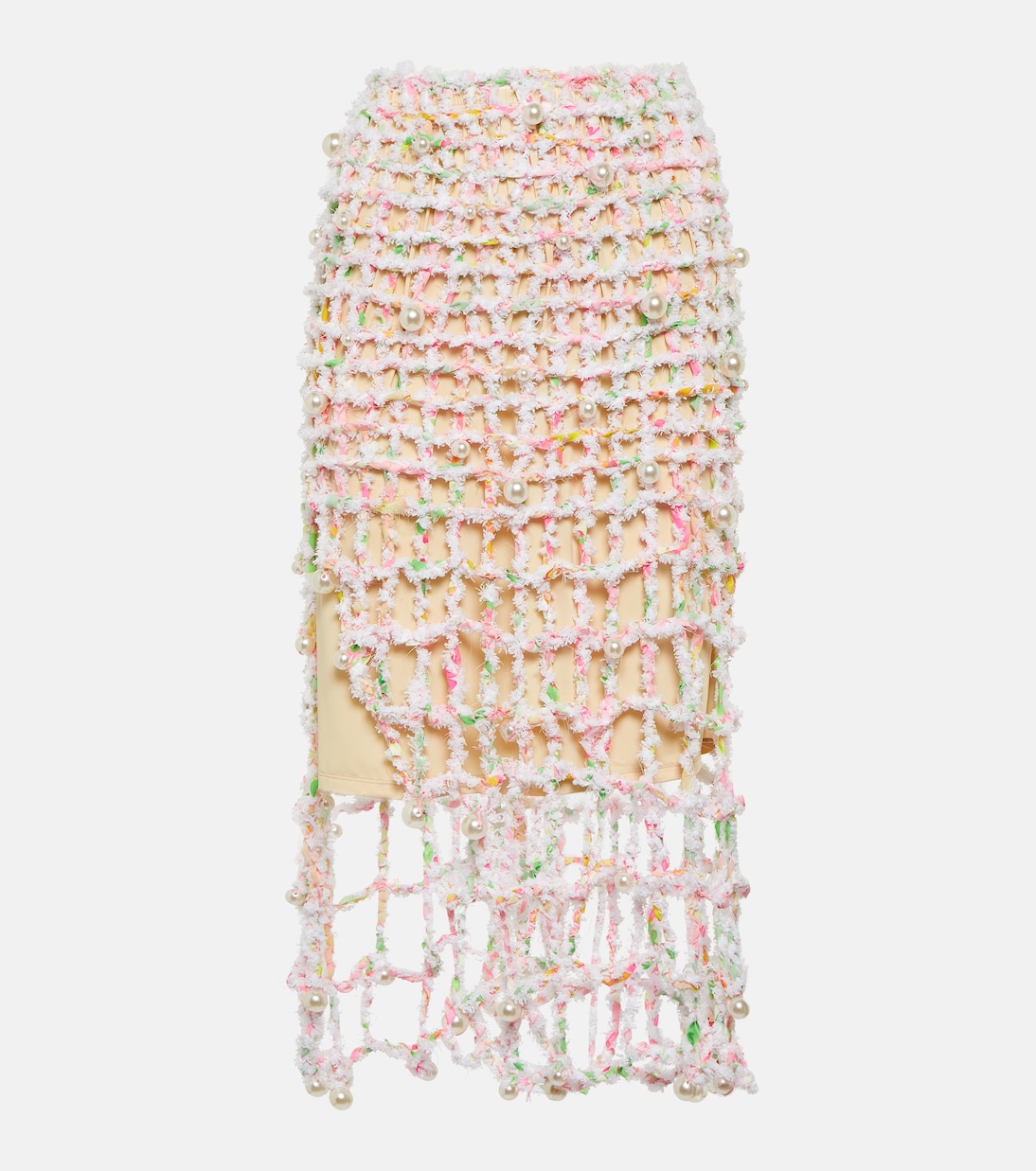 Юбка миди, связанная крючком из бисера Susan Fang, мультиколор платье миди из тюля susan fang мультиколор