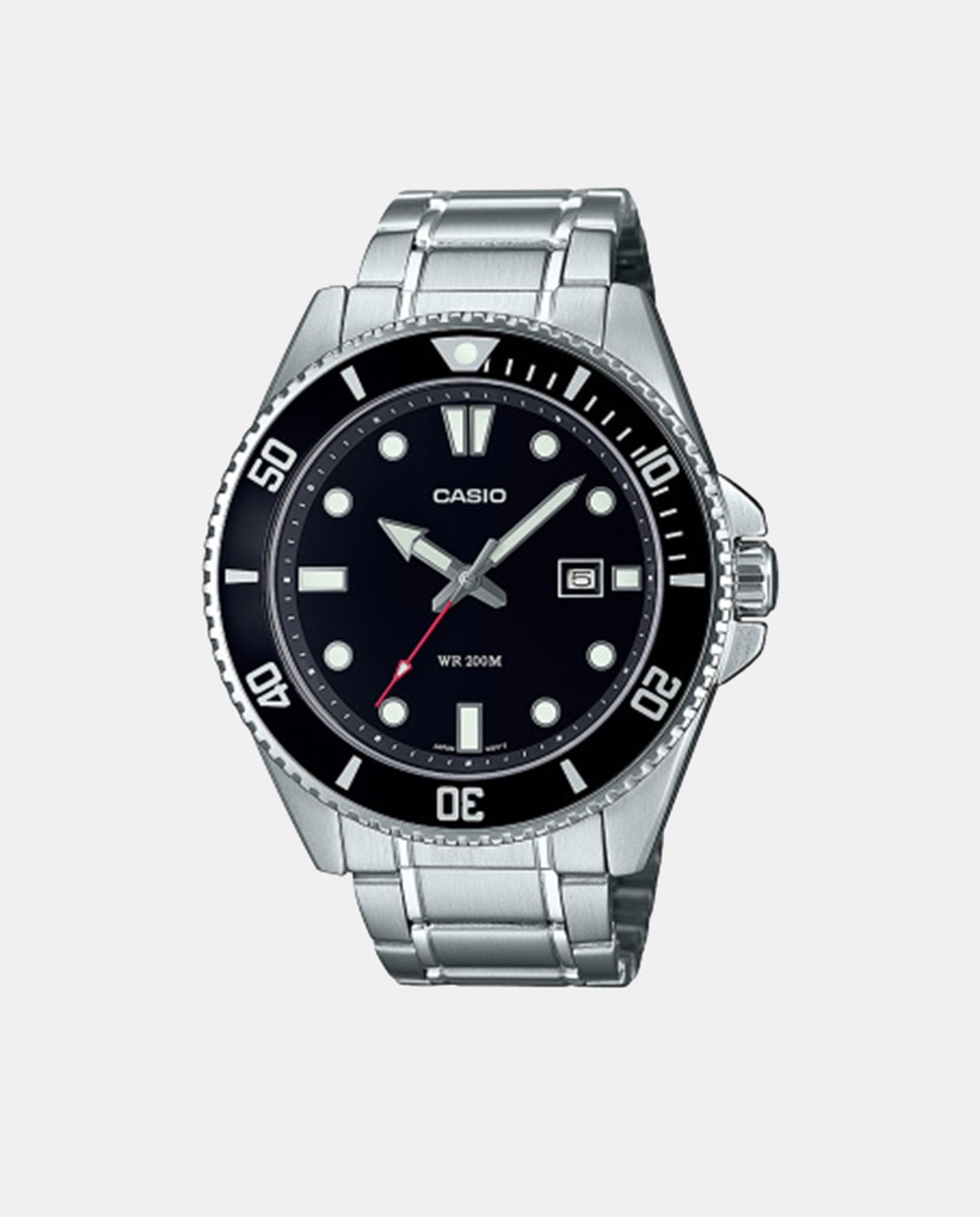 Часы мужские стальные МДВ-107Д-1А1ВЭФ Casio, серебро женские кварцевые наручные часы со стальным браслетом водонепроницаемые